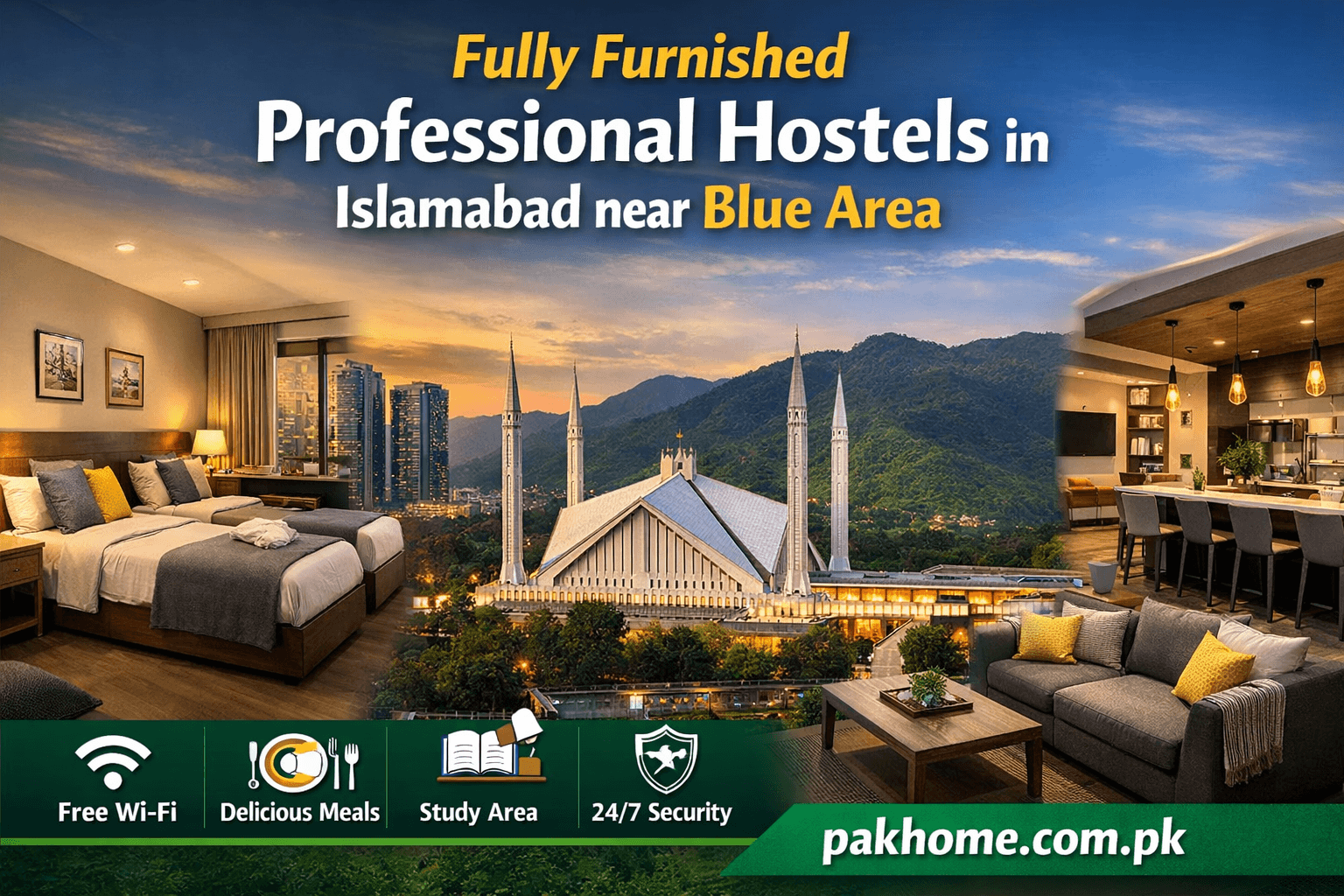 Fully Furnished Professional Hostels in Islamabad near Blue Area