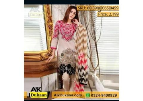 Skin Base 3 PC Outfi Embroidered Lawn, aikdukaan - 2/2