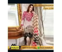 Skin Base 3 PC Outfi Embroidered Lawn, aikdukaan - 2