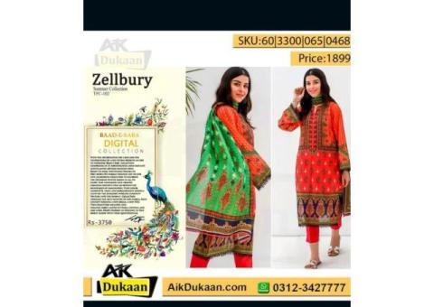 NishatLinen-3 PC Embroidered Lawn - 1/3
