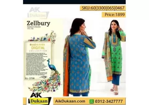 NishatLinen-3 PC Embroidered Lawn - 3/3