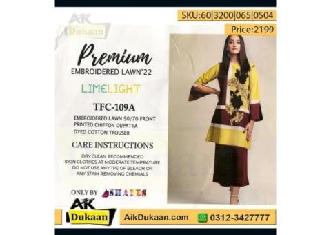 Beautiful Collection of 3 PC  Lawn With Embroidery Work  aikdukaan - 1/8