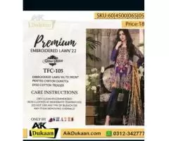 Beautiful Collection of 3 PC  Lawn With Embroidery Work  aikdukaan - 3