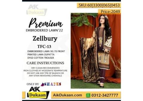 Premium Embroidered Lawn-3 PC Sanoor ,aikdukaan - 3/8