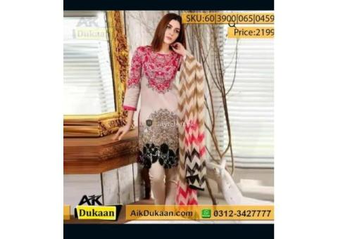 Premium Embroidered Lawn-3 PC Sanoor ,aikdukaan - 7/8