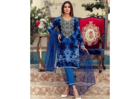 Sunaina Malai Unstitched 3Pcs Suit Eid Dress Kameez Shalwar