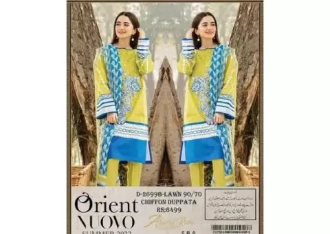 mix brand 3 peace suit lawn - 5/5