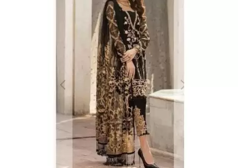 branded 3 pcs lawn full emborided dress