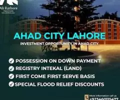 Ahad City 3 Marla File and Plot on Instalment or Cash with Possession
