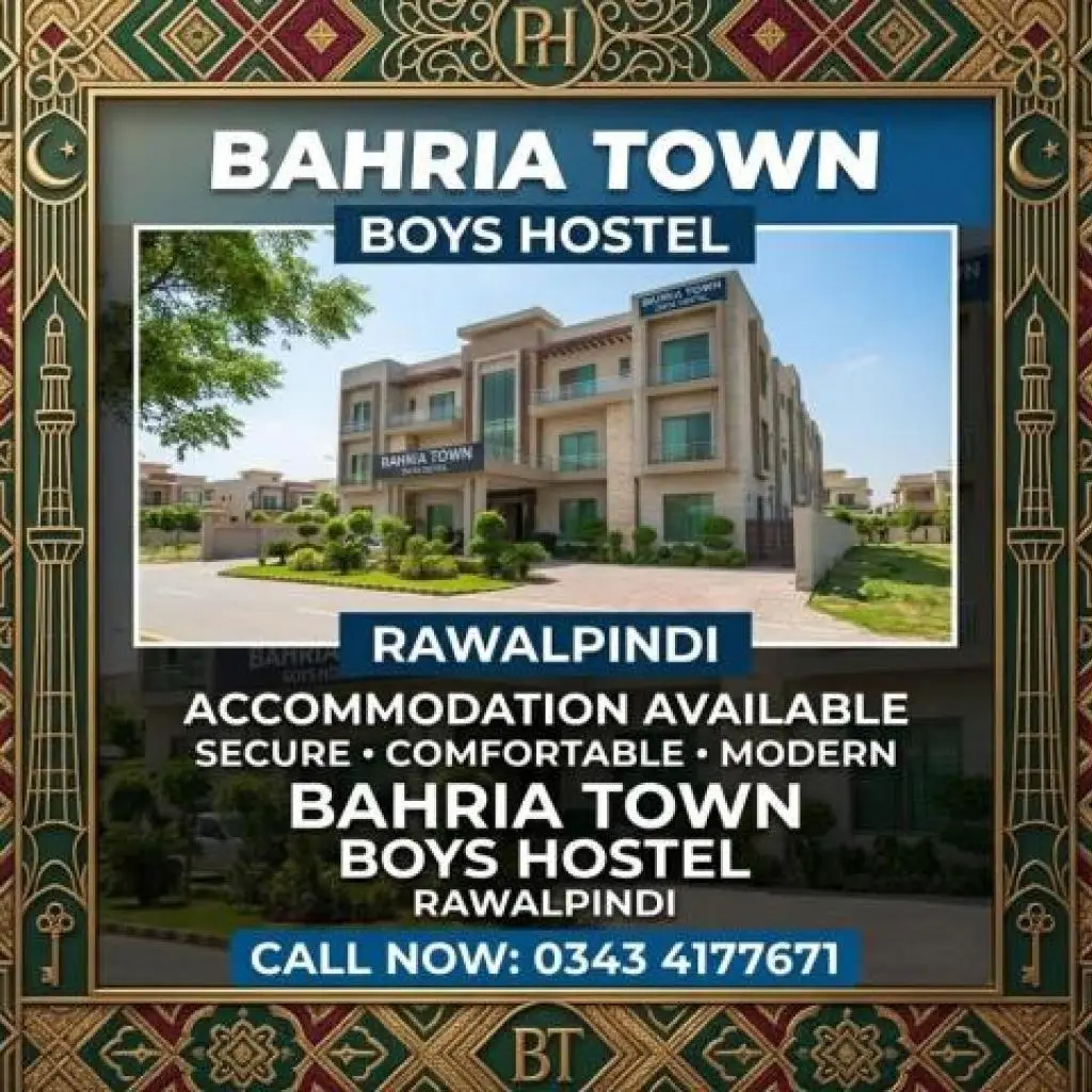Boys Hostel Bahria Town Phase 4/7/8 | Luxury Rooms Available