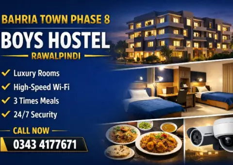 Comfortable Boys Hostel in Bahria Phase 8 – Easy Living for Students