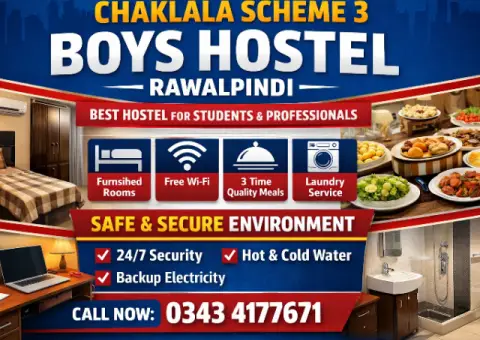 Affordable Boys Hostel in Chaklala Scheme 3 – Ideal Student Living