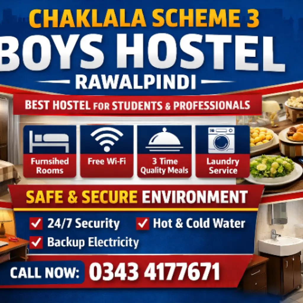 Affordable Boys Hostel in Chaklala Scheme 3 – Ideal Student Living