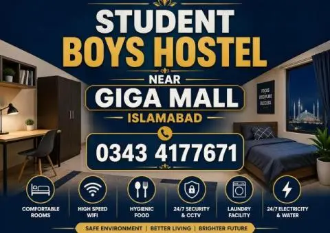 Student Boys Hostel Near Giga Mall Islamabad