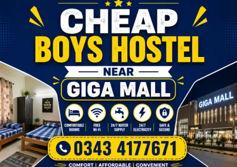 Cheap Boys Hostel Near Giga Mall Islamabad