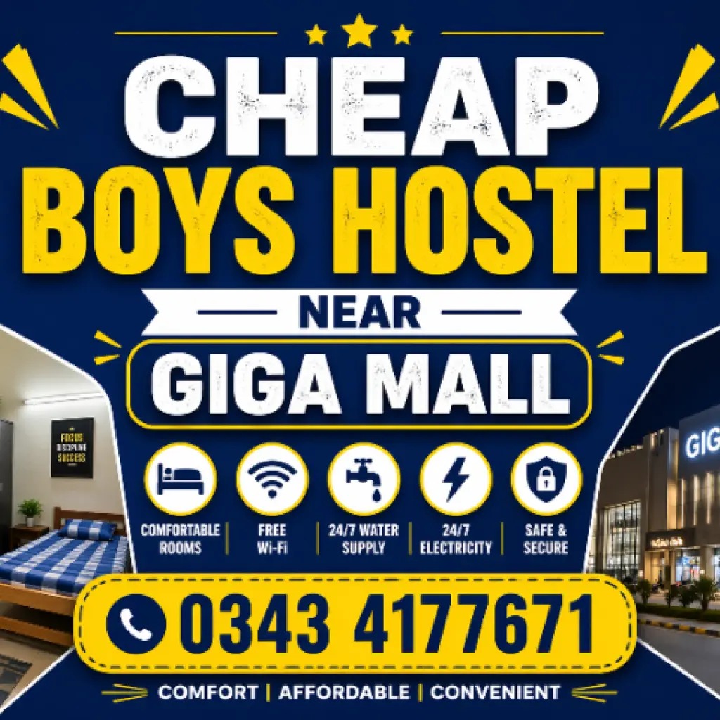 Cheap Boys Hostel Near Giga Mall Islamabad