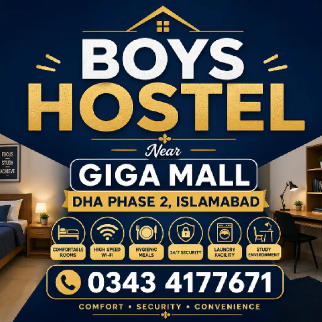 Boys Hostel Near Giga Mall DHA Phase 2 Islamabad