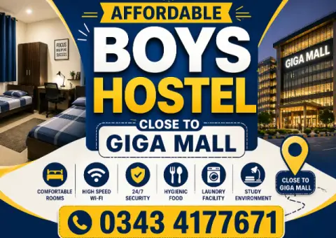 Affordable Boys Hostel Close to Giga Mall