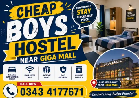 Cheap Boys Hostel Near Giga Mall