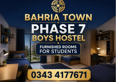 Bahria Town Phase 7 Boys Hostel in Rawalpindi | Furnished Rooms for Students