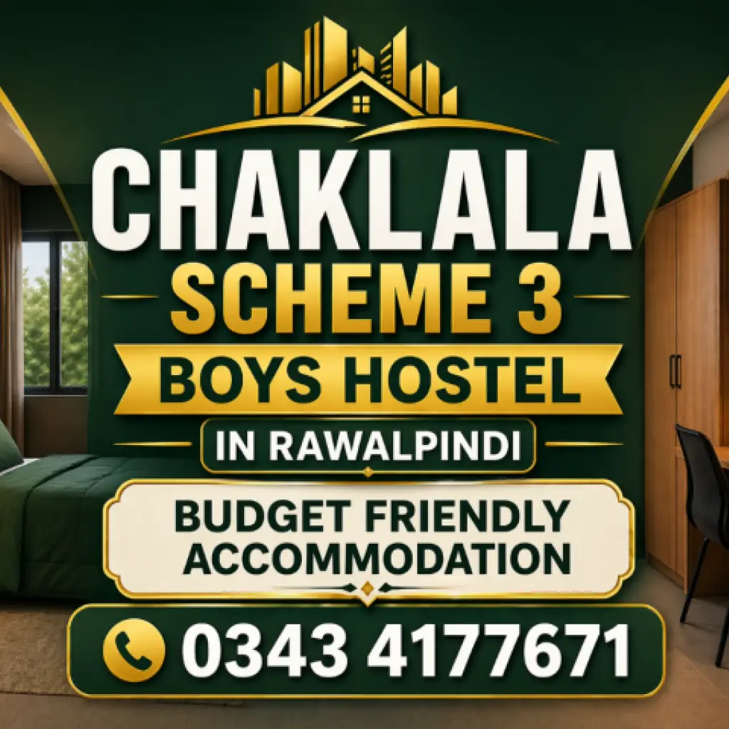 Chaklala Scheme 3 Boys Hostel in Rawalpindi | Budget Friendly