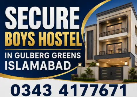 Secure Boys Hostel in Gulberg Greens Islamabad