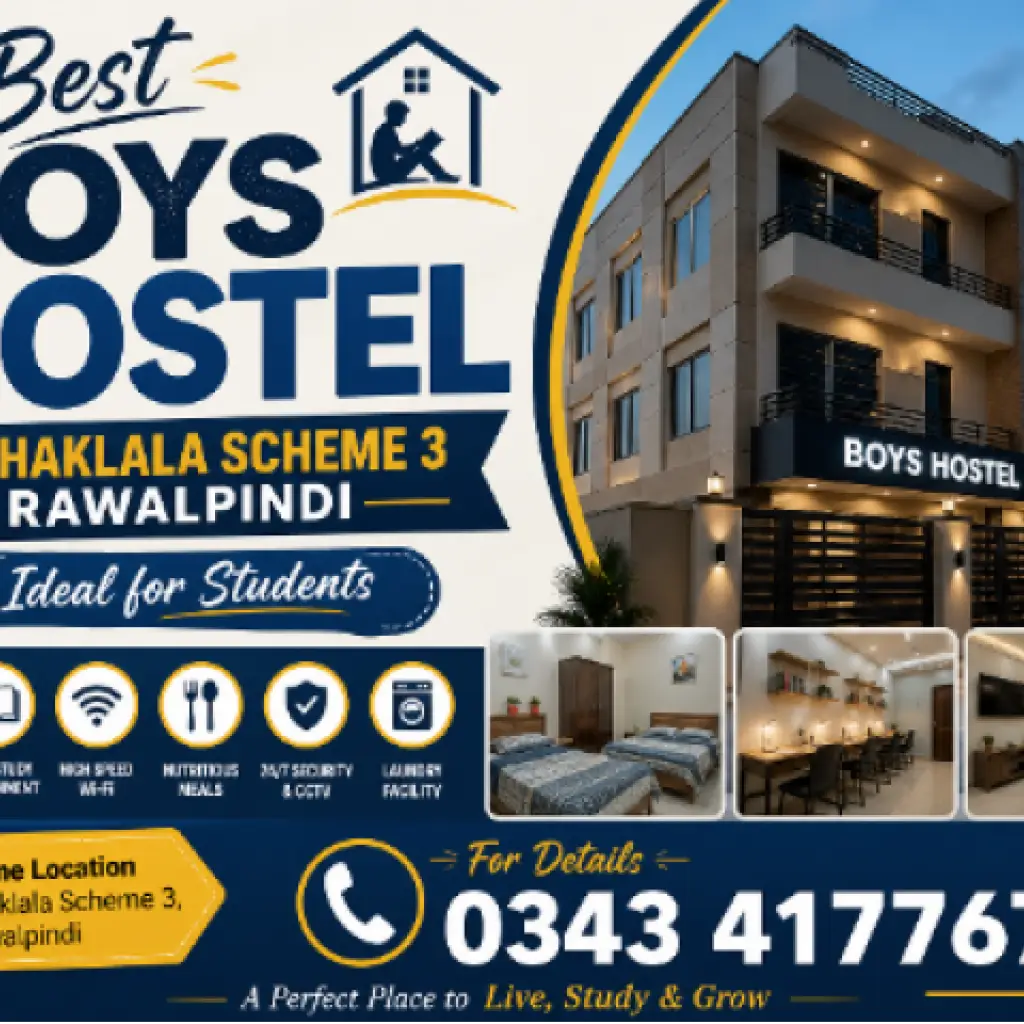 Best Boys Hostel in Chaklala Scheme 3 Rawalpindi | Ideal for Students