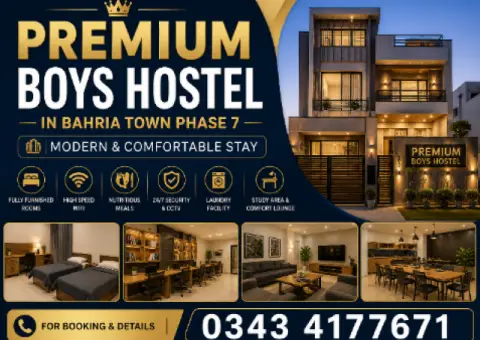 Premium Boys Hostel in Bahria Town Phase 7 | Modern & Comfortable Stay