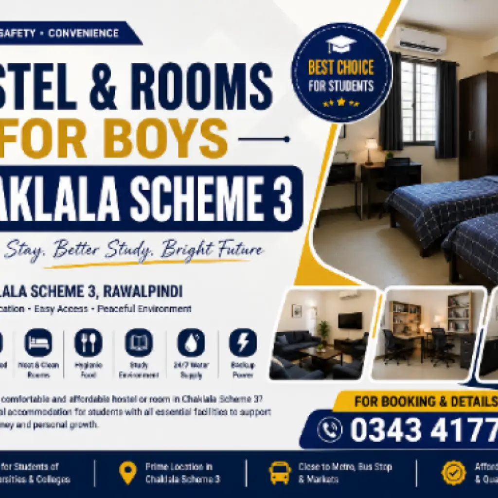 Furnished Boys Accommodation in Chaklala Scheme 3 Rawalpindi