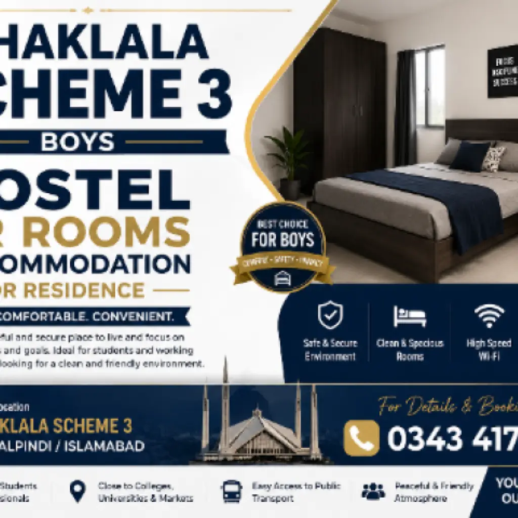 Top Boys Hostel in Chaklala Scheme 3 Rawalpindi – Budget Friendly Stay
