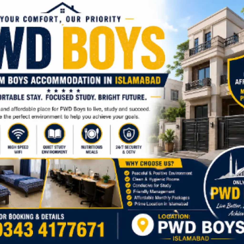 PWD Islamabad Boys Residence – Comfortable Hostel Near Islamabad Expressway