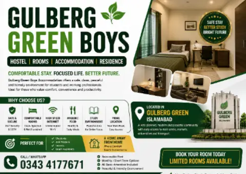 Best Boys Residence in Gulberg Green Islamabad with Modern Facilities