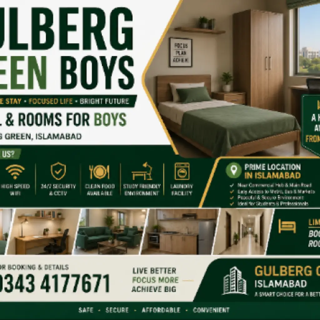 Affordable Boys Rooms in Gulberg Greens Islamabad
