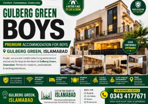 Gulberg Green Boys Hostel Islamabad – Premium Student Accommodation