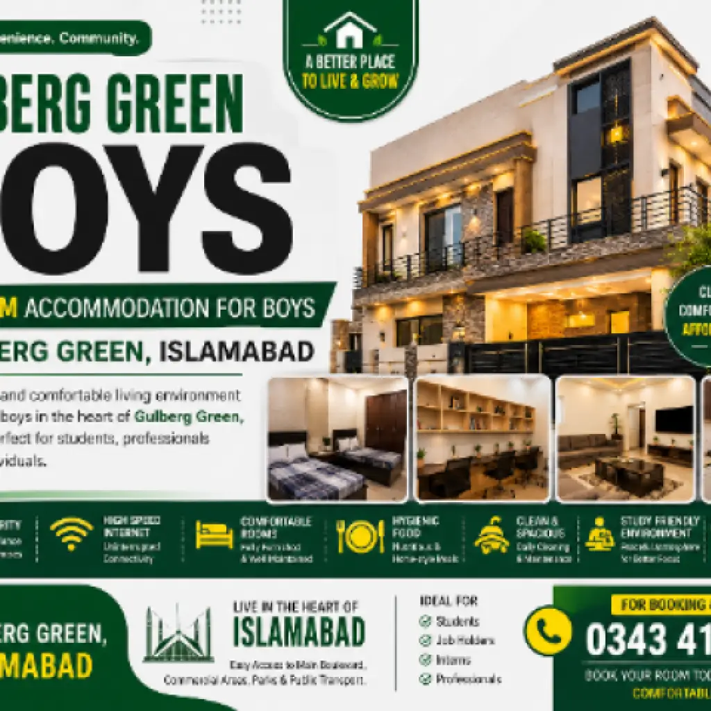 Gulberg Green Boys Hostel Islamabad – Premium Student Accommodation