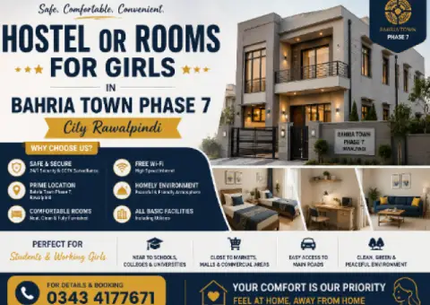 Secure Girls Residence in Bahria Town Phase 7 Near Commercial Area
