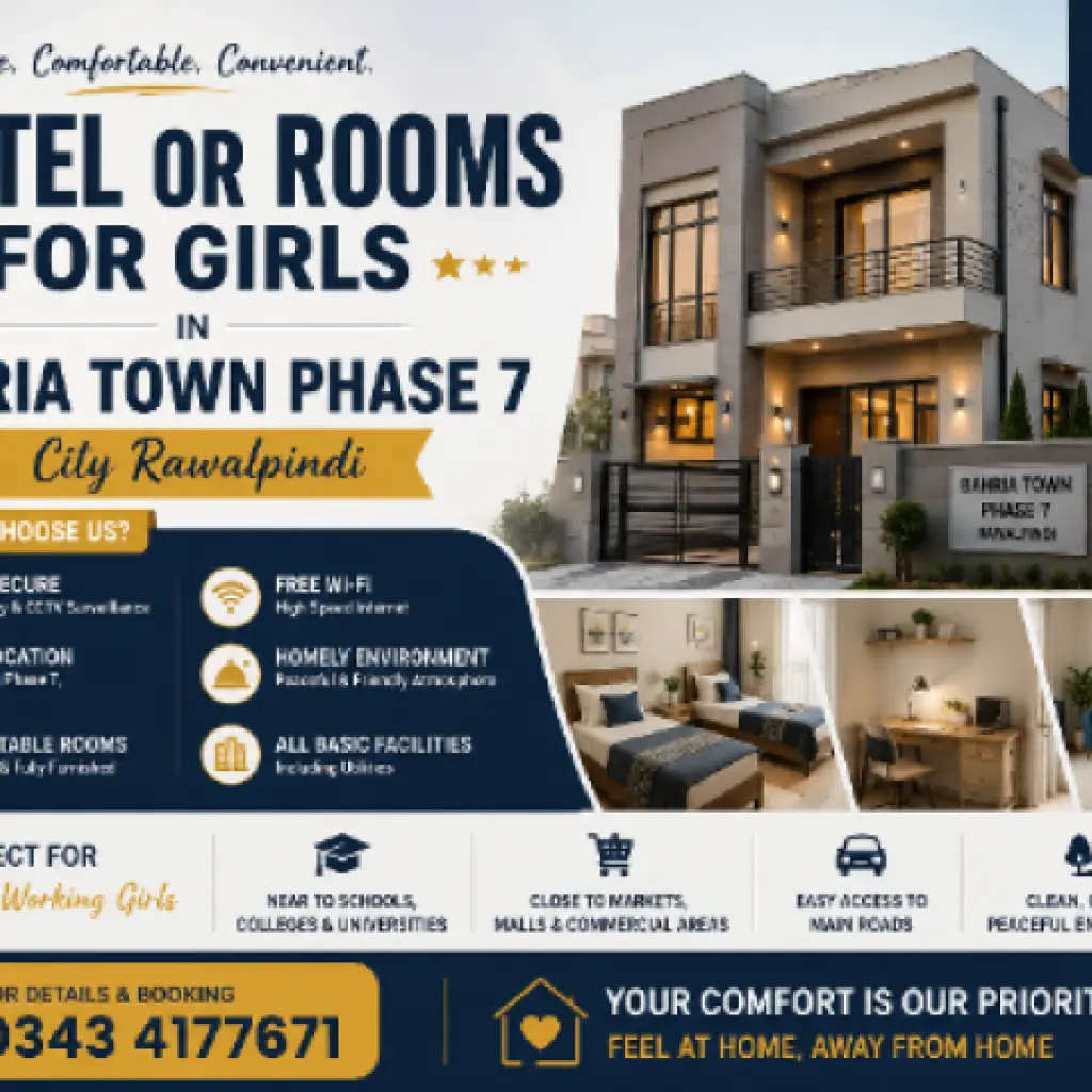 Secure Girls Residence in Bahria Town Phase 7 Near Commercial Area