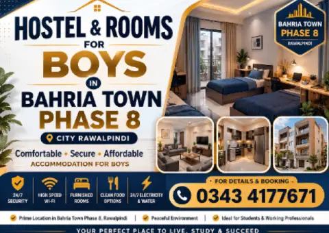 Premium Boys Accommodation in Bahria Phase 8 Rawalpindi