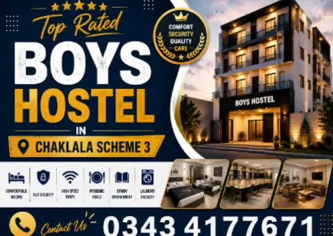 Top Rated Boys Hostel in Chaklala Scheme 3 Rawalpindi