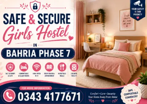 Safe & Secure Girls Hostel in Bahria Phase 7 Rawalpindi