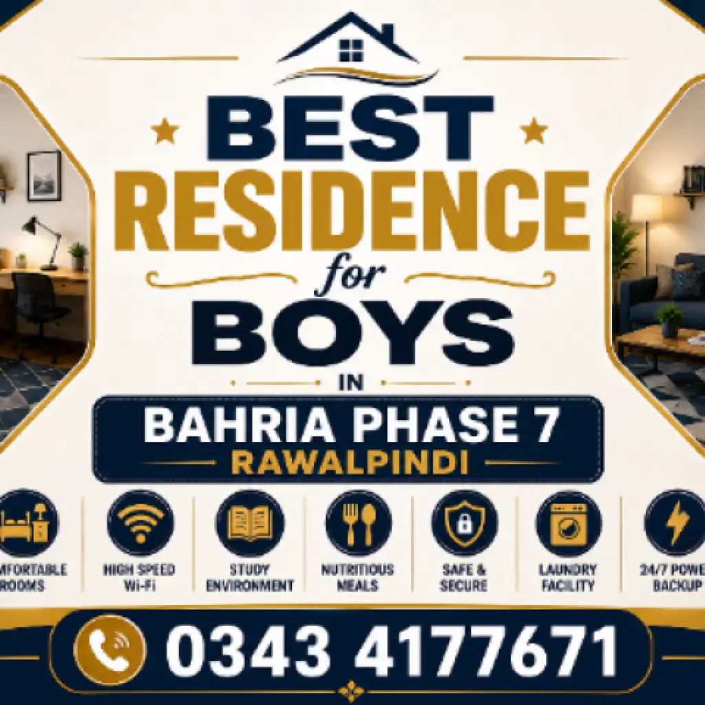Best residence for Boys in Bahria Phase 7 Rawalpindi
